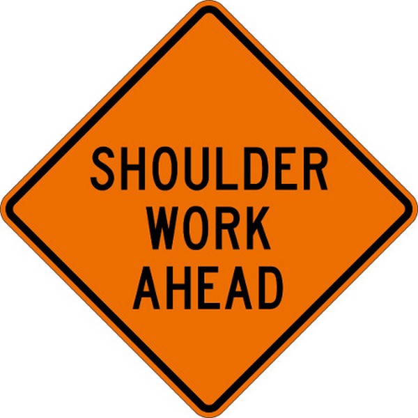 24" Standard Reflective Shoulder Work Ahead