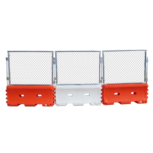 Plastic Water Filled Barrier with Fence 32 x 72 Water Wall w/ Fence