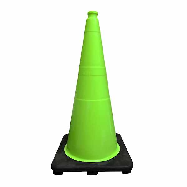 28" Fluorescent Green Traffic Cone No Reflective C