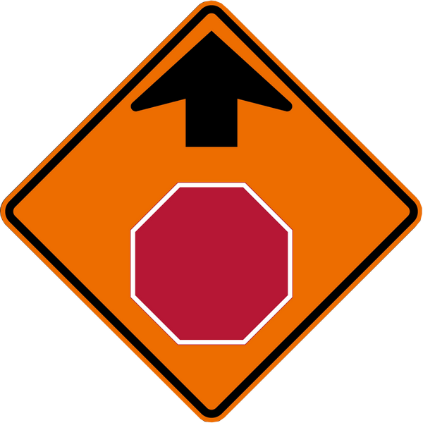 Stop Ahead Symbol Roll Up Traffic Safety Sign from Trans Supply