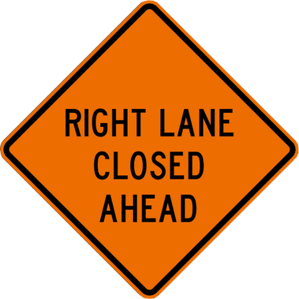 Right Lane Closed Ahead