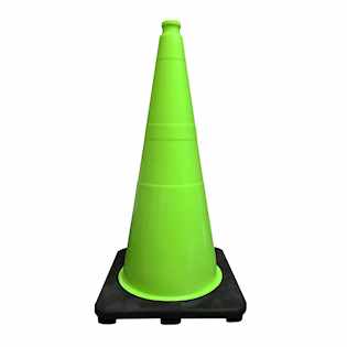 28" Fluorescent Green Traffic Cone