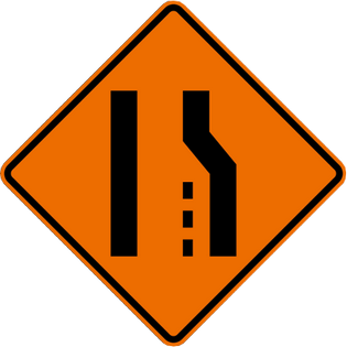 Lane Ends - Right Symbol