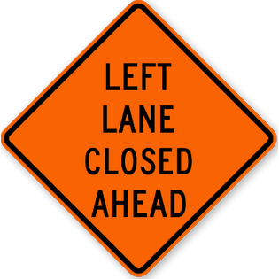 Left Lane Closed Ahead