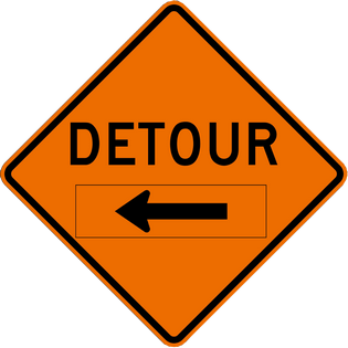 Detour Signs DETOUR w/ Velcro Overlay