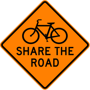 Share the Road Signs BIKE SYMBOL SHARE THE ROAD