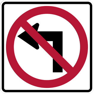 NO LEFT TURN SYMBOL NO LEFT TURN SYMBOL