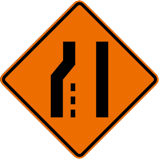 LANE ENDS - LEFT SYMBOL