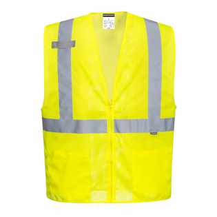 Economy Mesh Zipper Safety Vest Yellow