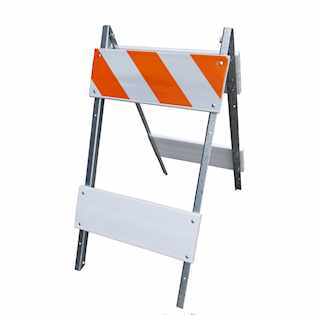 Type I & II Solid Plastic Board Barricades Type I, 24"x8/8", Sheeted Top Only, Engineer Grade