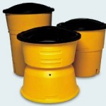 sand barrel, yellow traffic barrel